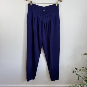 Kansai Yamamoto KBS Royal Blue Wool Sweater Pants Large Pleat Tapered Vtg 90s